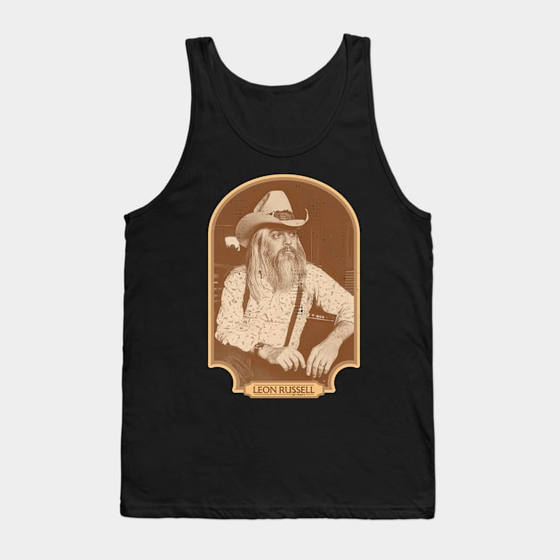 Leon Russell Sepia Tribute Tank Top by darklordpug